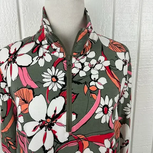 💗sold💗not for sale💗Talbots Women Long Sleeve 1/4 Zip Sweatshirt Jacket Top Green - Picture 5 of 8